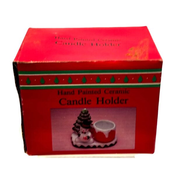 Ceramic Christmas Snowman & Tree Planter - Festive Holiday Decor - Picture 15 of 16